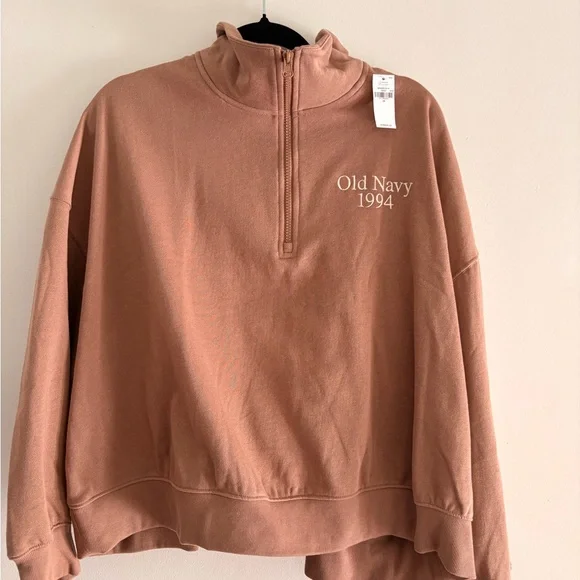 Old Navy 1994 Brown Half Zip Sweatshirt 3X Oversized Cozy Pullover - Picture 2 of 7
